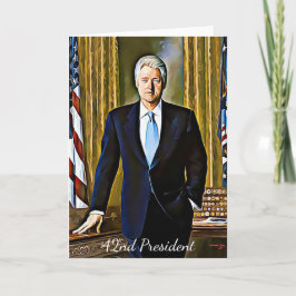 Bill Clinton 42. Präsident Blank Grußkarte Karte
