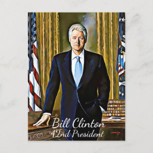 Bill Clinton 42e président Keepsaké Carte postale