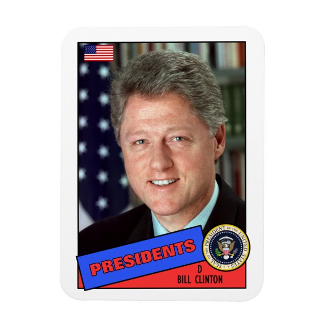 Bill Clinton Baseball Card Magnet (Vertikal)