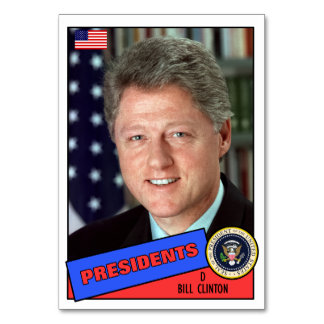 Bill Clinton Baseball Card Tischnummer