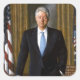 Bill Clinton Offiziell White House Portrait Quadratischer Aufkleber (Vorderseite)