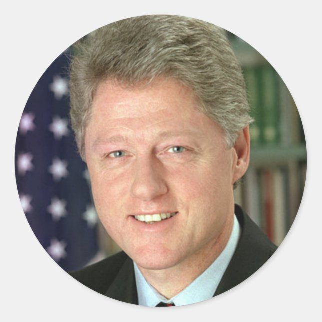 Bill Clinton Runder Aufkleber (Vorderseite)