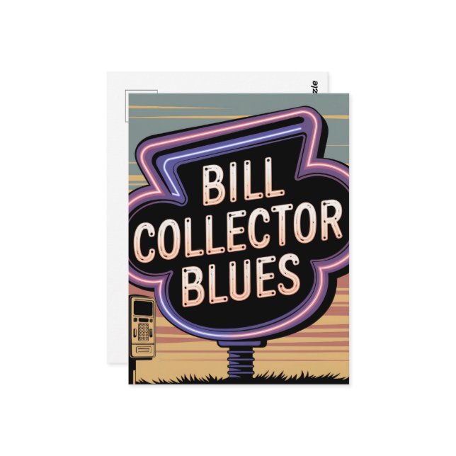Bill Collector Blues Postkarte (Vorderseite/Rückseite Beispiel)