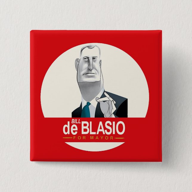 Bill de Blasio NYC Bürgermeister 2013 Button (Vorderseite)