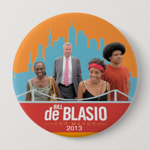 Bill de Blasio u. Bürgermeister 2013 der Button