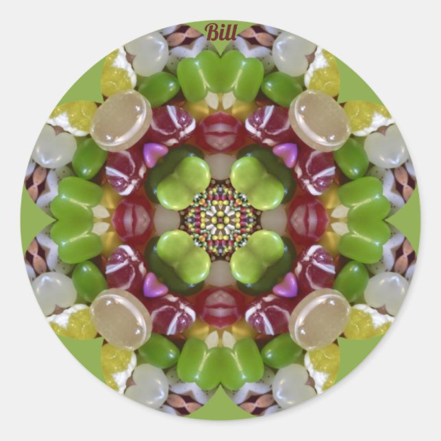 BILL~ EASTER CANDY JELLY BEANS ~ RUNDER AUFKLEBER (Vorderseite)