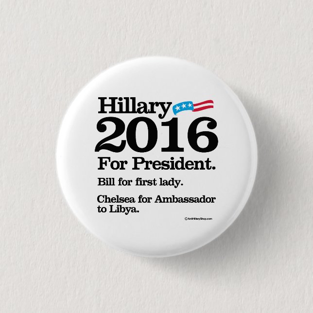 Bill für First Lady - Chelsea für Botschafter Button (Vorderseite)
