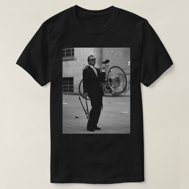 Bill Murray Bike Gerahmt Art Print T-Shirt (Design vorne)