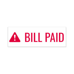 "BILL PAID" und "Alert Icon Rubber Briefmarke" Permastempel