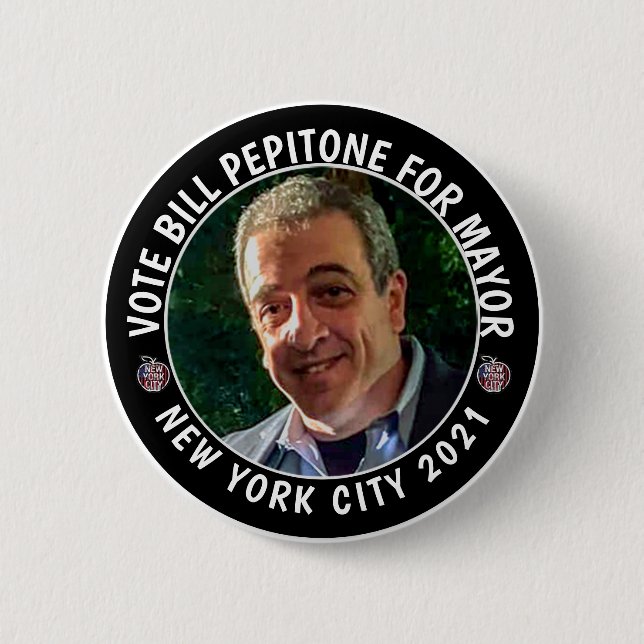 Bill Pepitone für NYC Mayor 2021 Button (Vorderseite)