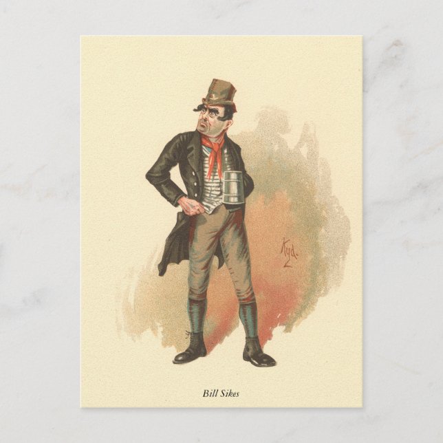 Bill Sikes von Kyd, Charles Dickens Oliver Drehung Postkarte (Vorderseite)