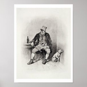 Bill Sykes und sein Hund von 'Charles Dickens: A G Poster