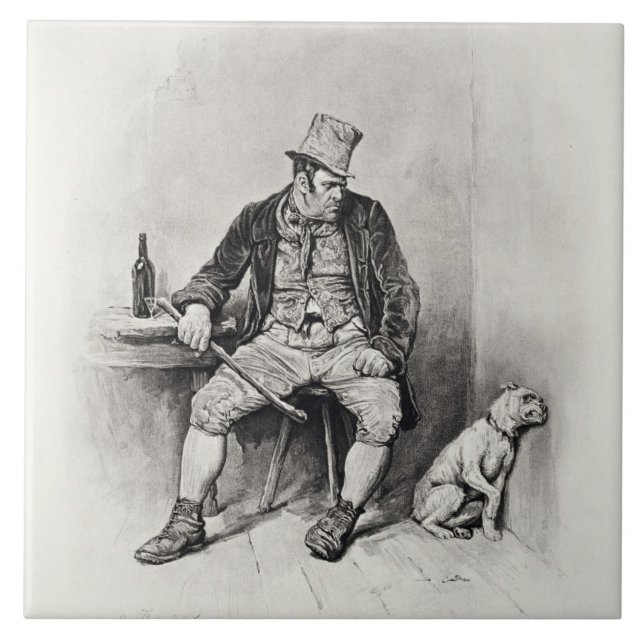 Bill Sykes und sein Hund, von 'Charles Dickens: Fliese (Vorderseite)