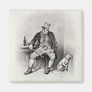 Bill Sykes und sein Hund, von 'Charles Dickens: Magnet