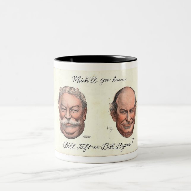 Bill Taft oder Bill Bryan? Zweifarbige Tasse (Mittel)