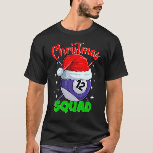 Billard 12 Ball Christmas Squad Pool Balls Billi T-Shirt