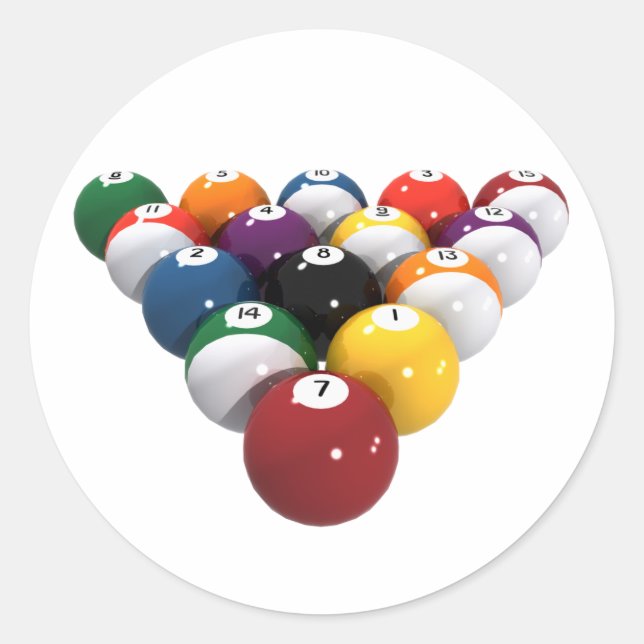 Billard: 3D-Modell: Runder Aufkleber (Vorderseite)