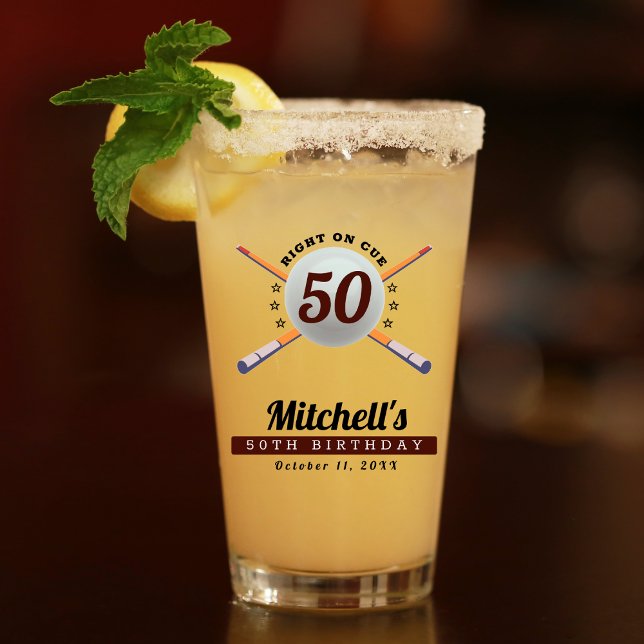 Billard 50. Geburtstagsparty Glas (Von Creator hochgeladen)