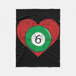Billard 6 Ball Herz Liebe für Sport Billiard Fleecedecke