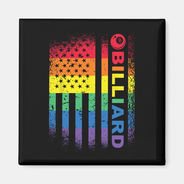 Billard 8-Ball Pool Billiard American Flag - Bil Magnet (Vorne)
