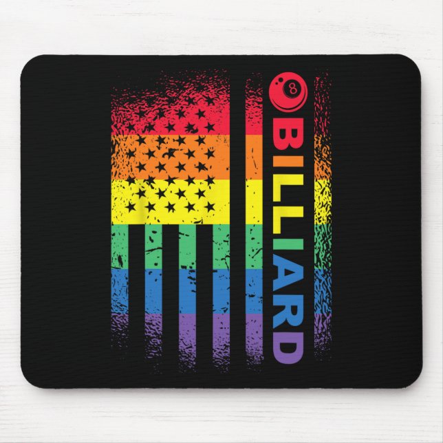 Billard 8-Ball Pool Billiard American Flag - Bil Mousepad (Vorne)