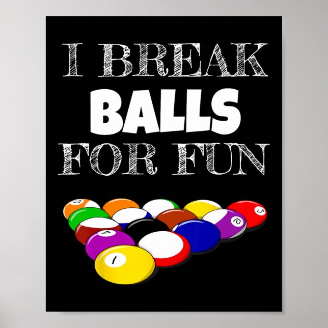 Billard 8 Ball Pool Player Sarcasm Novelty Spaß Poster (Vorne)