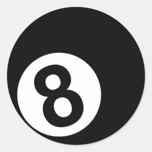 Billard - 8 Ball Runder Aufkleber