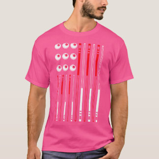 Billard 9 Ball Pool American US Flag T-Shirt