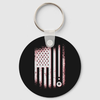 Billard American Flag USA Billard Spieler und Bill Schlüsselanhänger