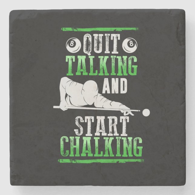 Billard Art Steinuntersetzer (Vorderseite)