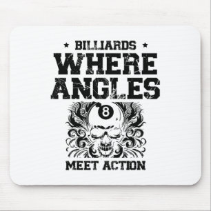 Billard, auf dem Angles auf Action treffen Billiar Mousepad