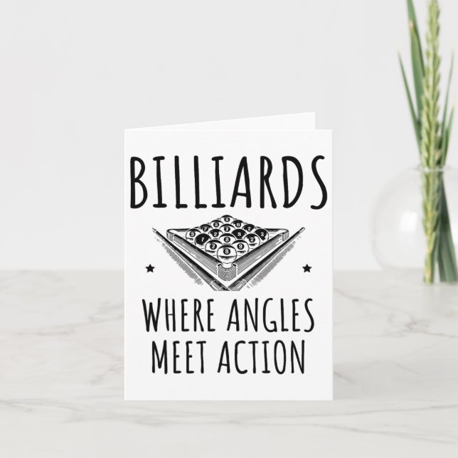 Billard, auf dem sich die Angler treffen Aktionspo Karte (Vorderseite)