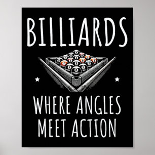 Billard, auf dem sich die Angler treffen Aktionspo Poster