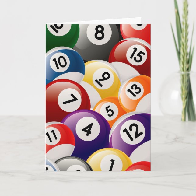 BILLARD-BALL-COLLAGE KARTE (Vorderseite)
