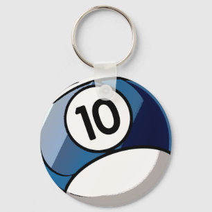Billard-Ball der Comic-Art-Zahl-10 Schlüsselanhänger