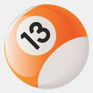 BILLARD-BALL DER NR.-13 RUNDER AUFKLEBER