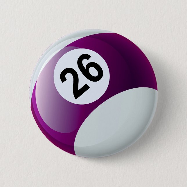 Billard-Ball der Nr.-26 Button (Vorderseite)