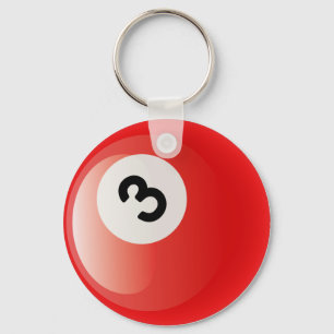BILLARD-BALL DER NR.-3 SCHLÜSSELANHÄNGER