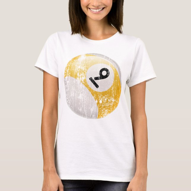 BILLARD-BALL DER NR.-9 - ABGEFRESSEN UND GEALTERT T-Shirt (Vorderseite)