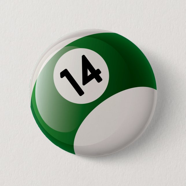 BILLARD-BALL DER NR.-VIERZEHN BUTTON (Vorderseite)