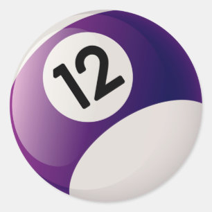 BILLARD-BALL DER NR.-ZWÖLF RUNDER AUFKLEBER