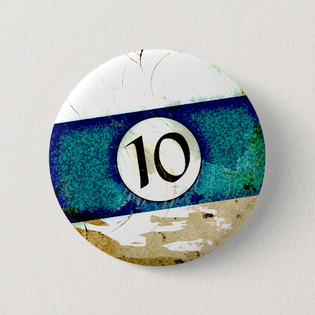 BILLARD-BALL NR. 10 BUTTON (Vorderseite)