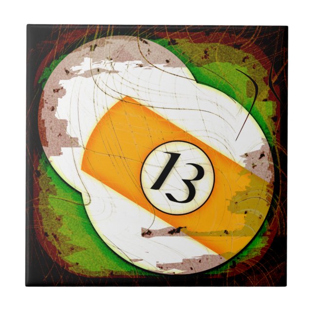 BILLARD-BALL NR. 13 FLIESE (Vorderseite)
