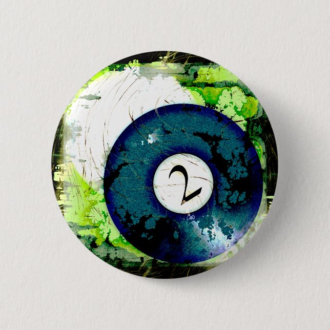 BILLARD-BALL NR. 2 BUTTON (Vorderseite)