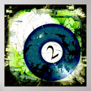 BILLARD-BALL NR. 2 POSTER