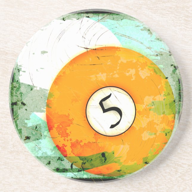 BILLARD-BALL NR. 5 GETRÄNKEUNTERSETZER (Vorne)