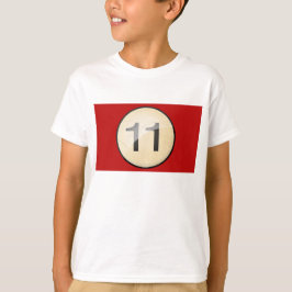 Billard Ball Nummer 11. Druck vorne und hinten. T-Shirt
