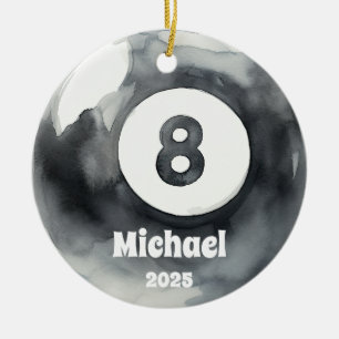 Billard Ball Ornament, Ornament, Kinder Sport Keramik Ornament
