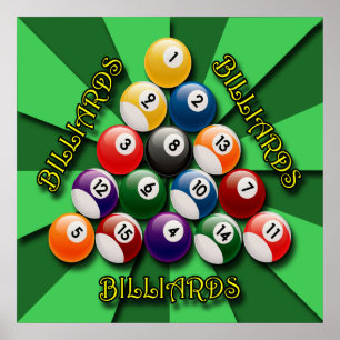 BILLARD-BALL-PLAKAT POSTER