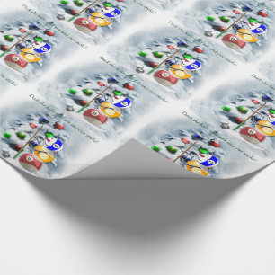 Billard-Ball-Schneemann-Weihnachten Geschenkpapier